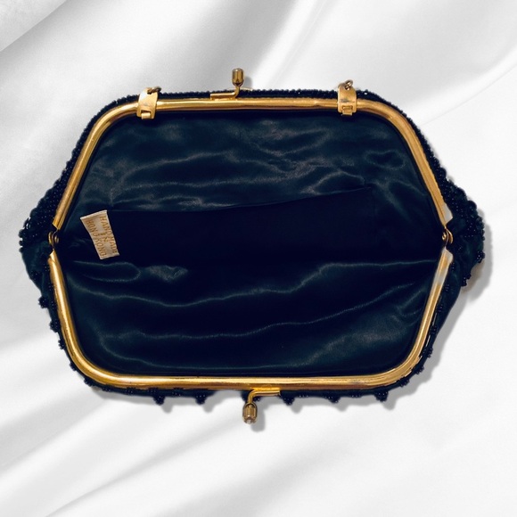 Elegant Black Beaded Women's Bag - Picture 3 of 11